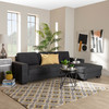 Baxton Studio Nevin Dark Grey Upholstered Sectional Sofa with Right Facing Chaise 158-9742